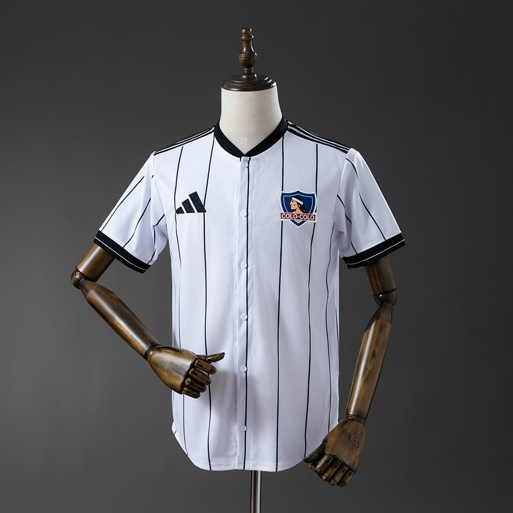 Colo Colo 25-26 US Pack Full-Button Baseball Jersey White detail