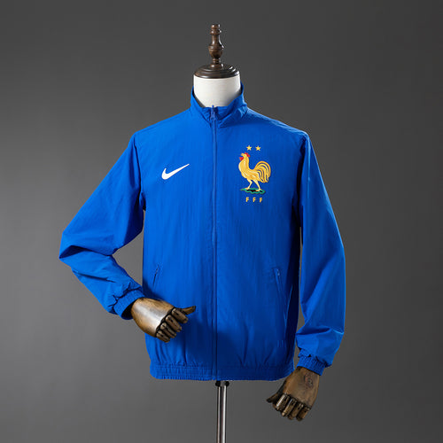 French Reversible Jacket Windbreaker - White & Blue detail