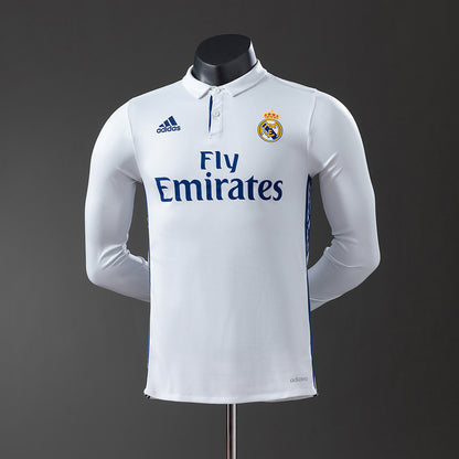 Real Madrid 16-17 Home Long Sleeve Player Version Retro Jersey detail