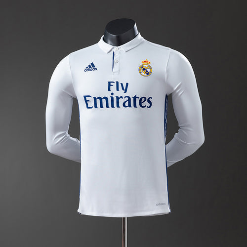 Real Madrid 16-17 Home Long Sleeve Player Version Retro Jersey detail