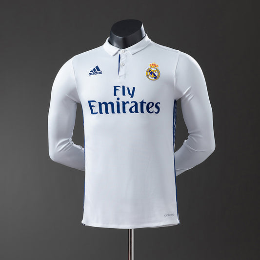 Real Madrid 16-17 Home Long Sleeve Player Version Retro Jersey detail