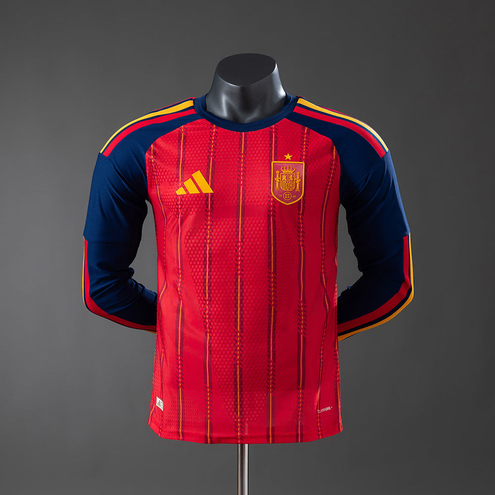 Spain 2026 Home Long-Sleeve Player Version Jerseys detail