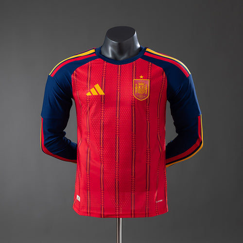 Spain 2026 Home Long-Sleeve Player Version Jerseys detail