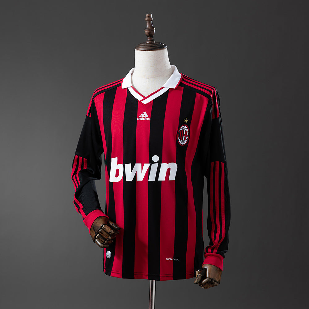 Retro long sleeve AC Milan 09-10 Home detail