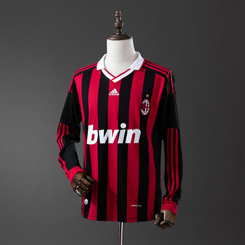Retro long sleeve AC Milan 09-10 Home detail