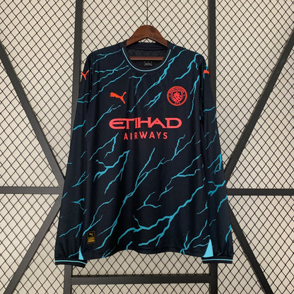 23-24 Long sleeve Manchester City third away detail