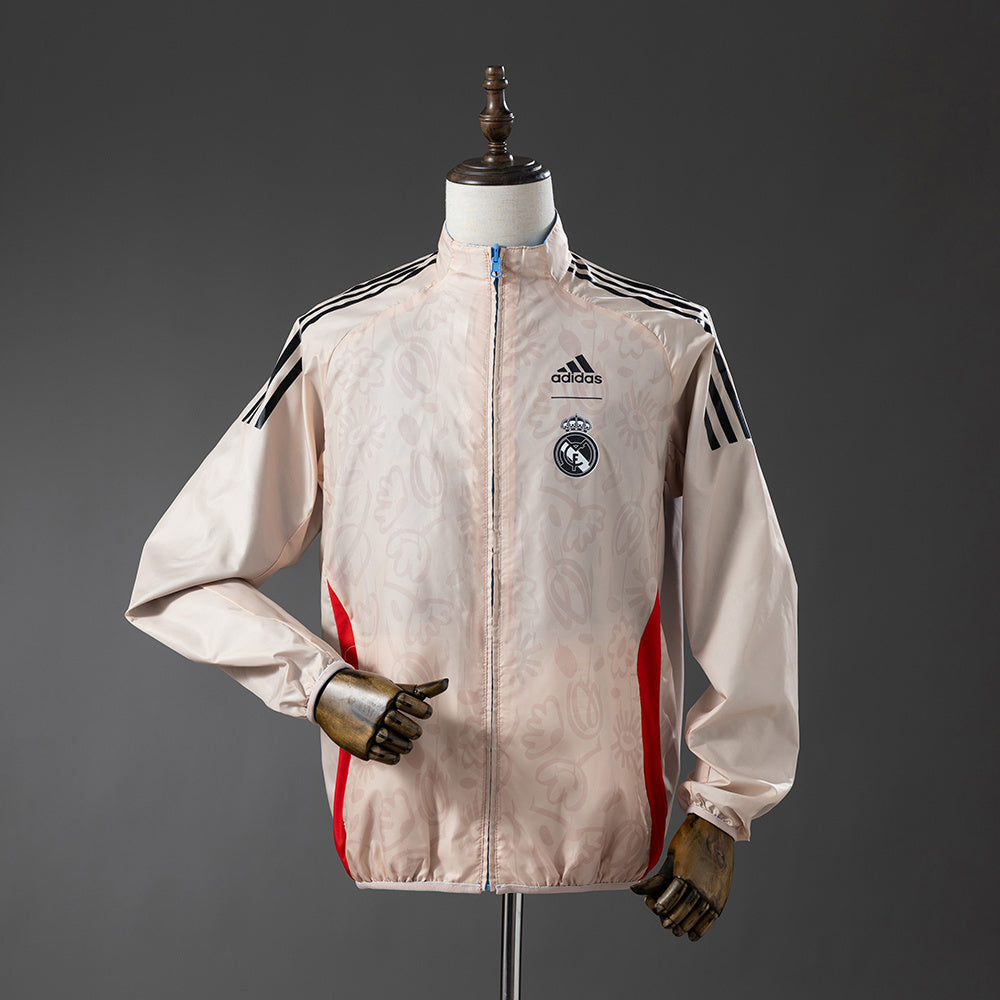 Real Madrid Reversible Jacket Windbreaker - Beige & Blue detail