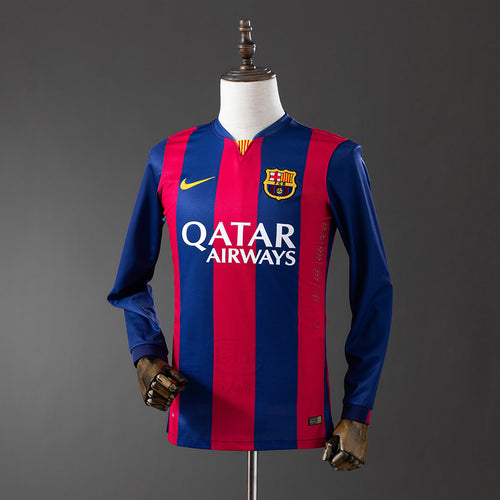 Barcelona 2014-15 Home Long Sleeve Retro Jersey detail