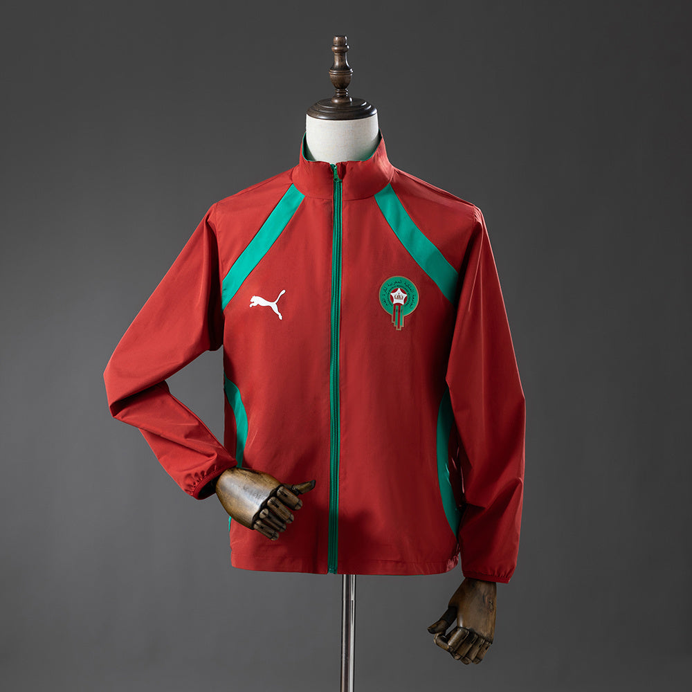 Morocco 2026 Reversible Jacket Windbreaker - Red & Green detail
