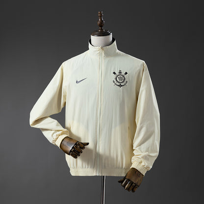 Corinthians Reversible Jacket Windbreaker - Beige & Black detail