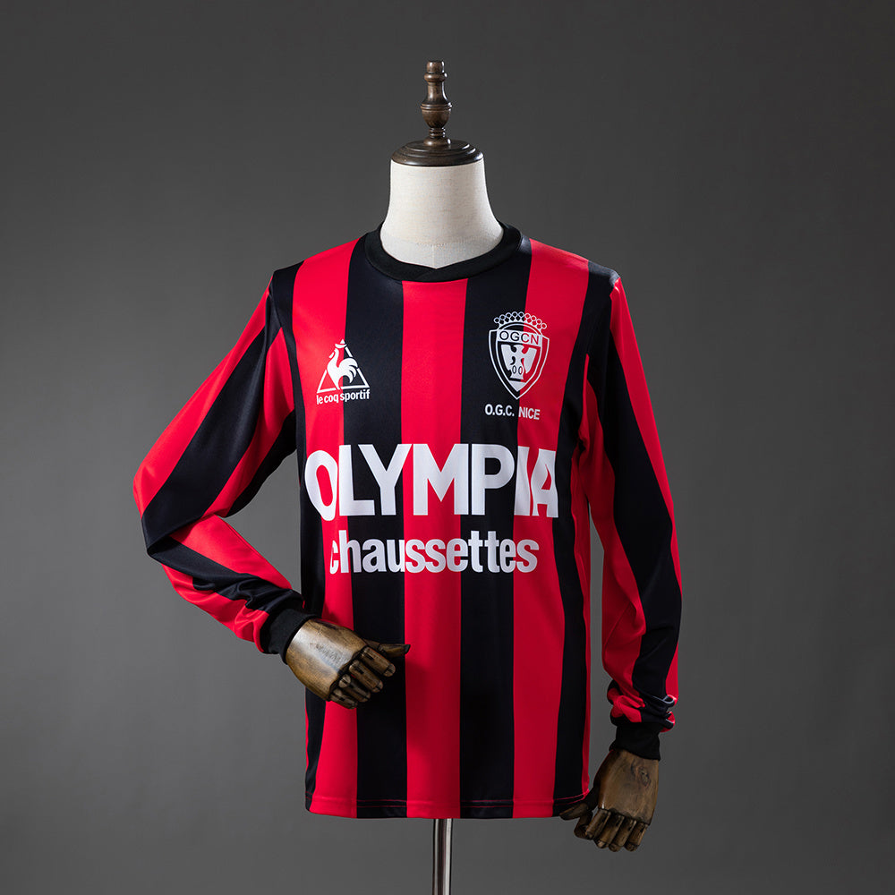 OGC Nice 77-78 Home Long-Sleeve Retro Jersey