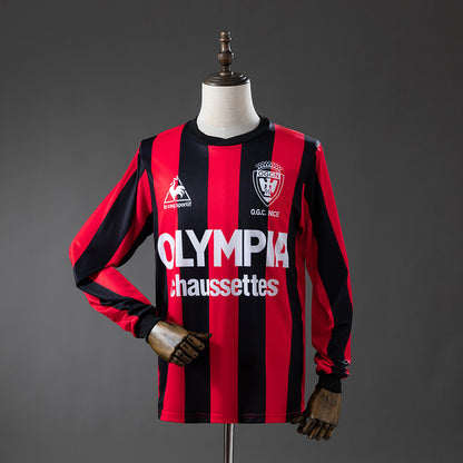 OGC Nice 77-78 Home Long-Sleeve Retro Jersey