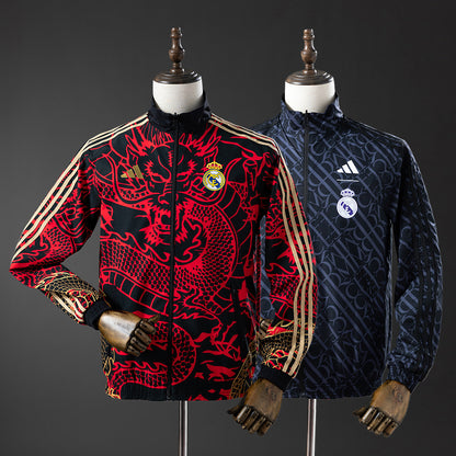 Real Madrid Reversible Jacket Windbreaker - Red & Heiss detail