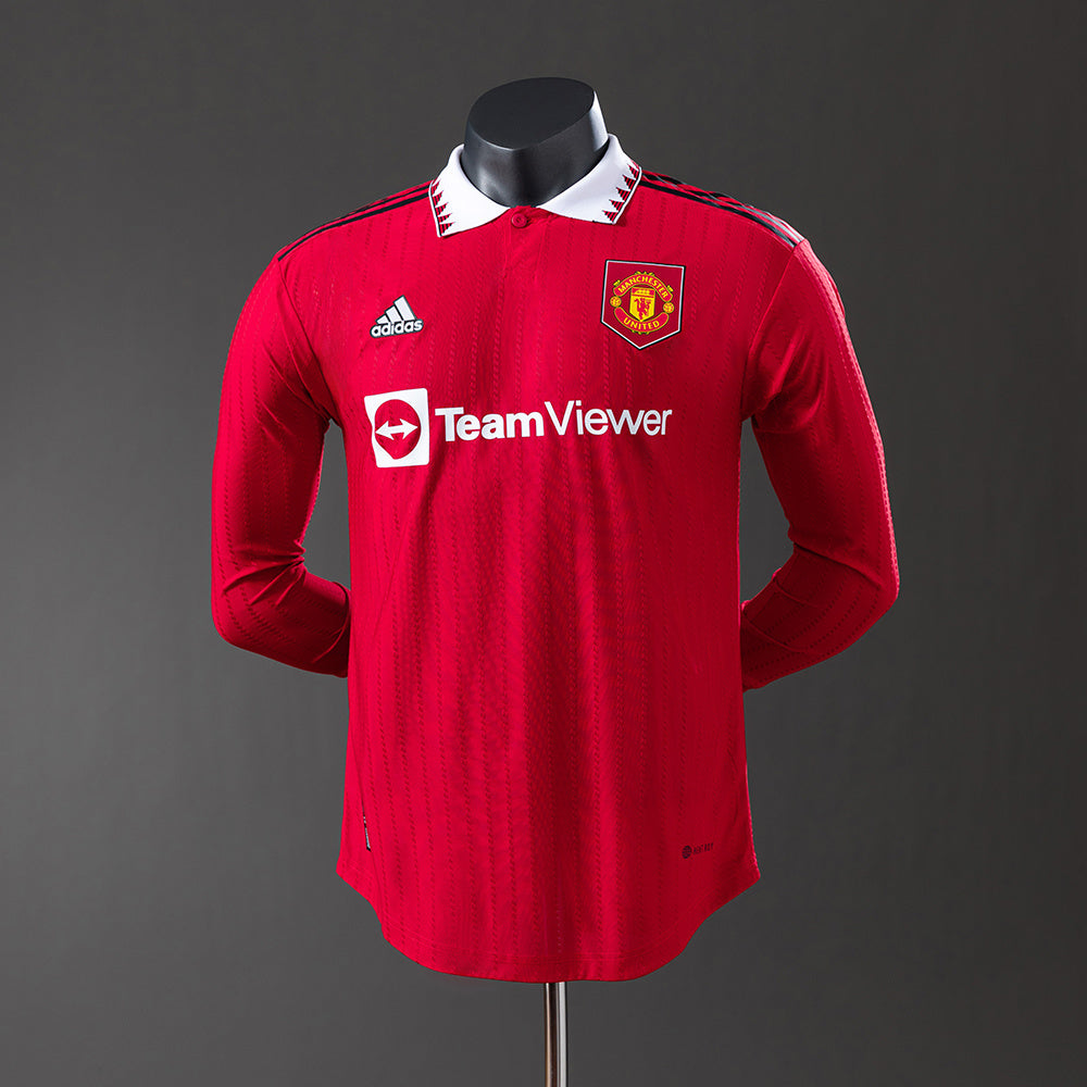 M-U 22-23 Home Long Sleeve Player Version Retro Jersey detail