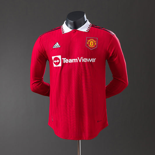 M-U 22-23 Home Long Sleeve Player Version Retro Jersey detail