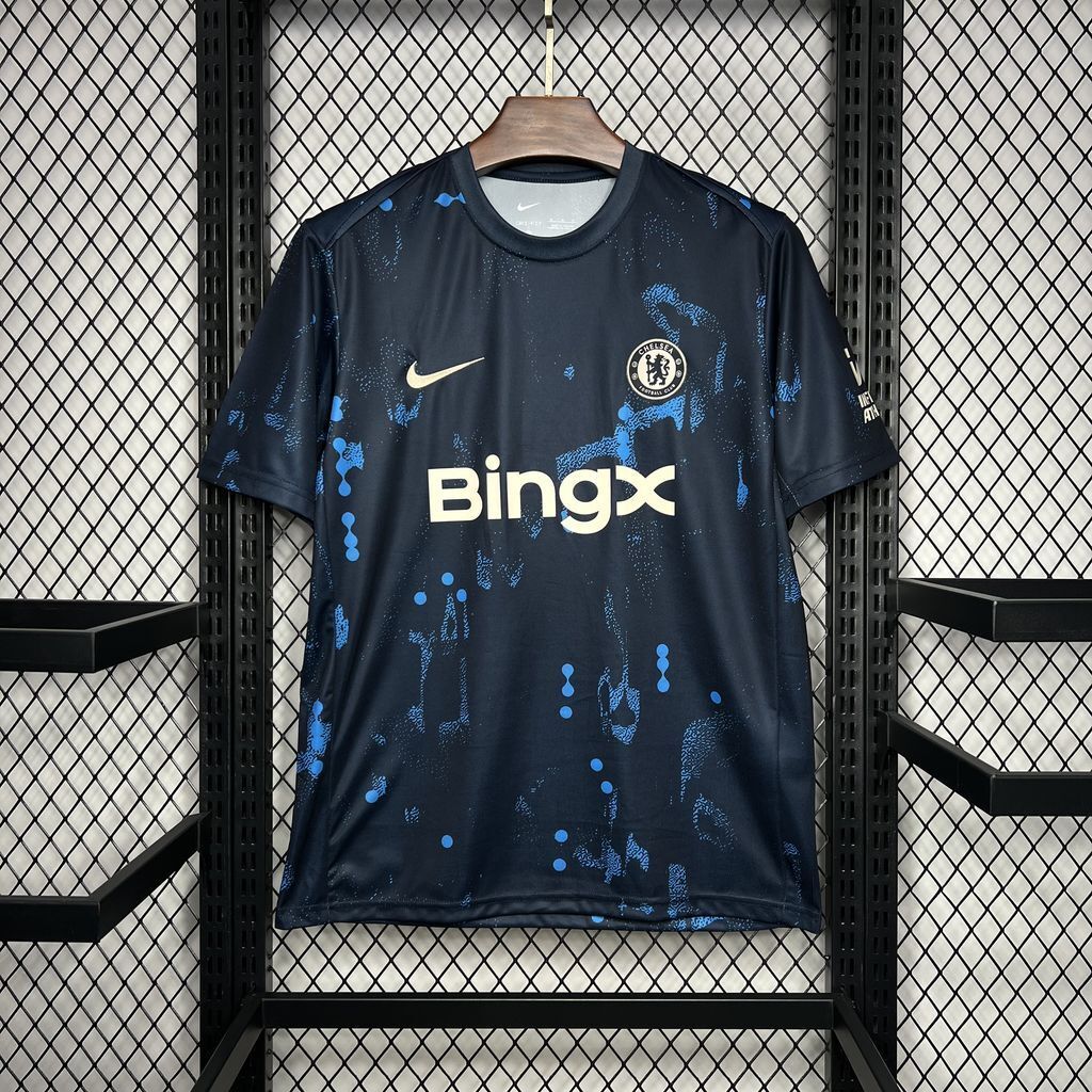 Chelsea 2024-25 Dark blue Pre-match training Jersey detail