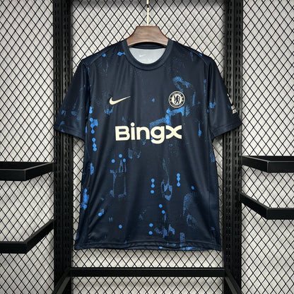 Chelsea 2024-25 Dark blue Pre-match training Jersey detail