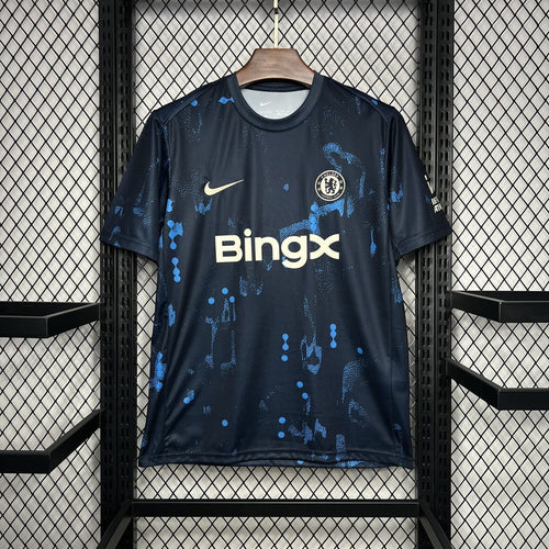 Chelsea 2024-25 Dark blue Pre-match training Jersey detail