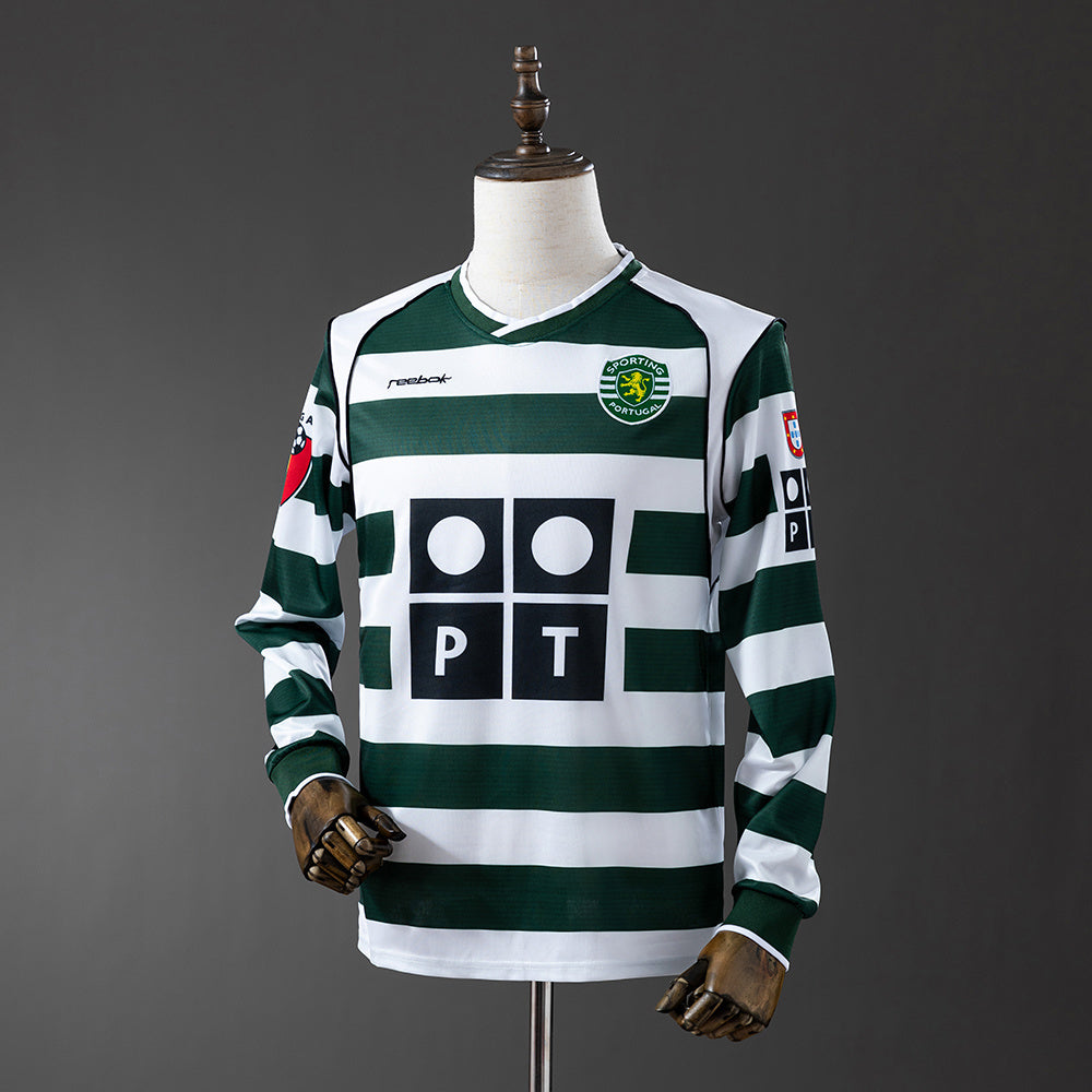 Retro Long Sleeve Sporting Lisbon 01-03 Home detail