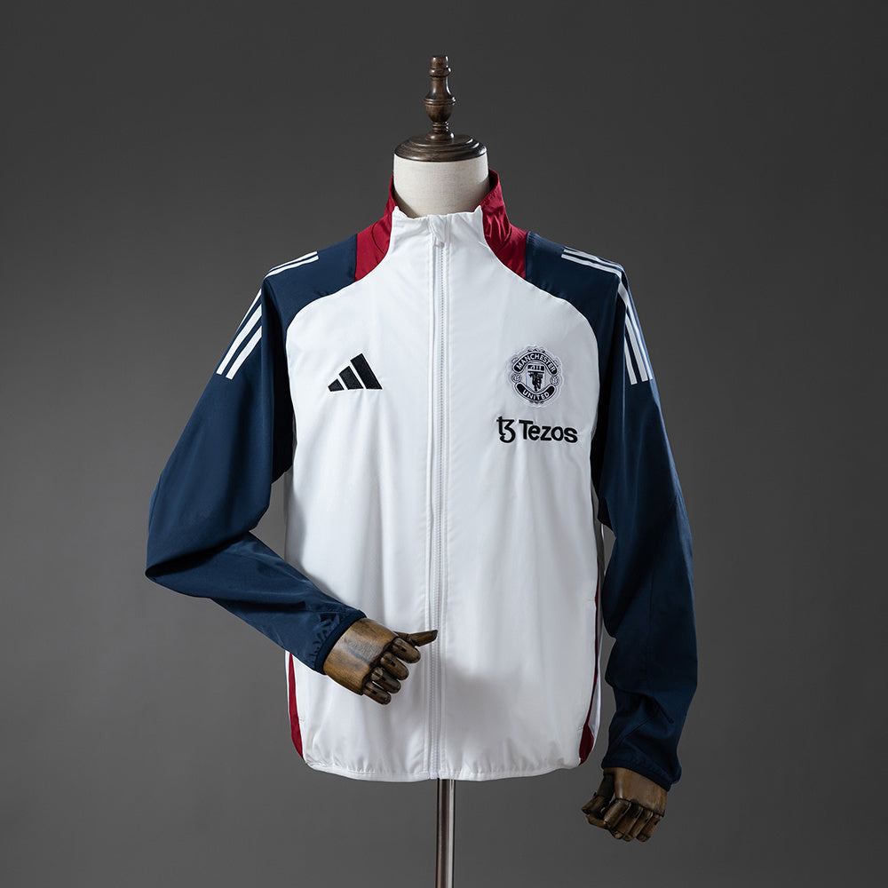 M-U Windbreaker - White & Navy Blue