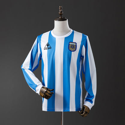 Argentina 1986 Home Long Sleeve Retro Jersey detail
