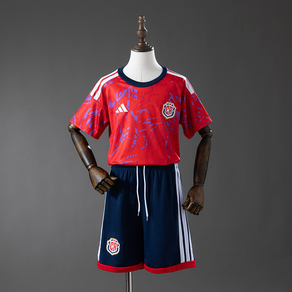 Costa Rica 2026 Home Kids Kit Jersey detail