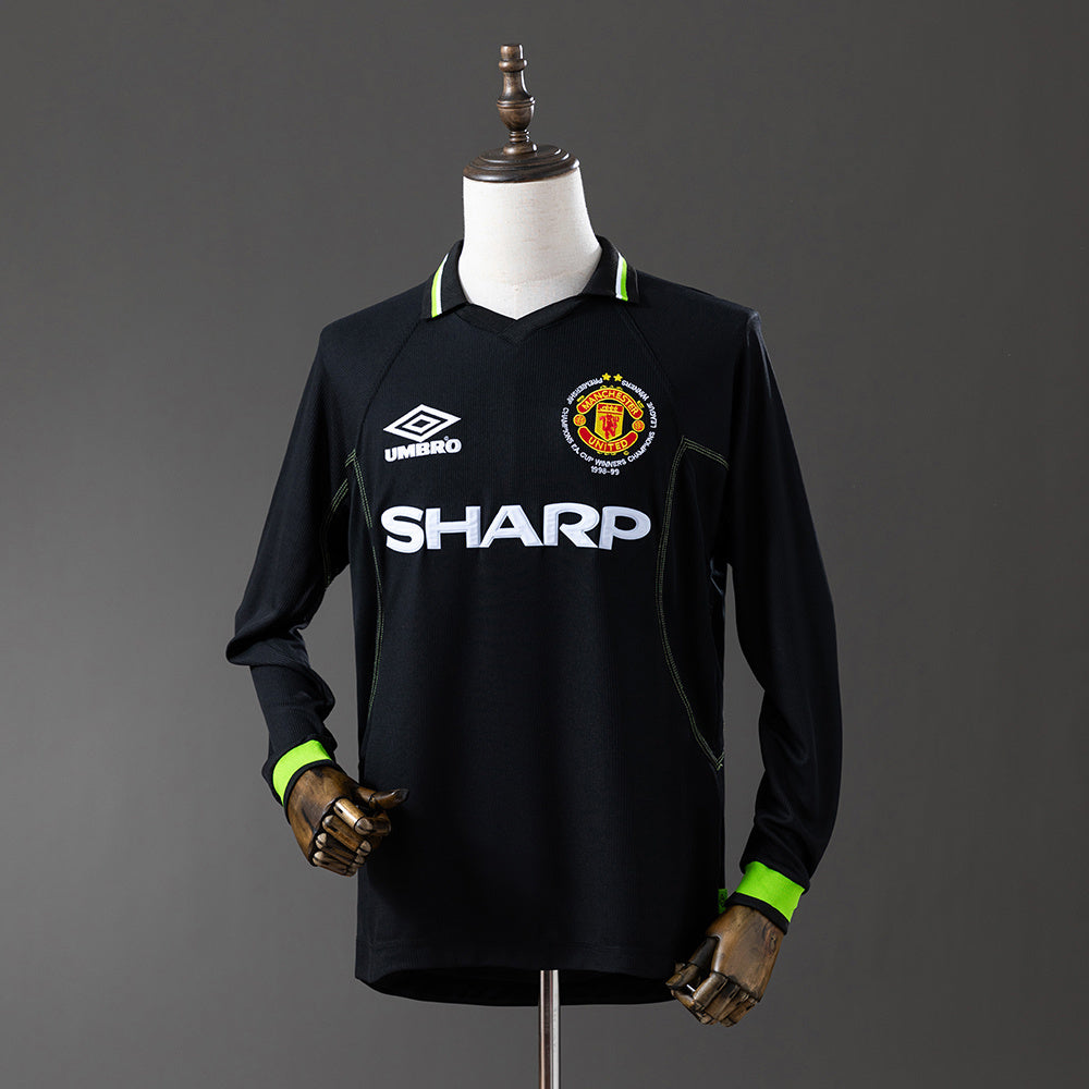 M-U 98-99 2nd Away (Champions League Edition) Long Sleeve Retro Jersey detail