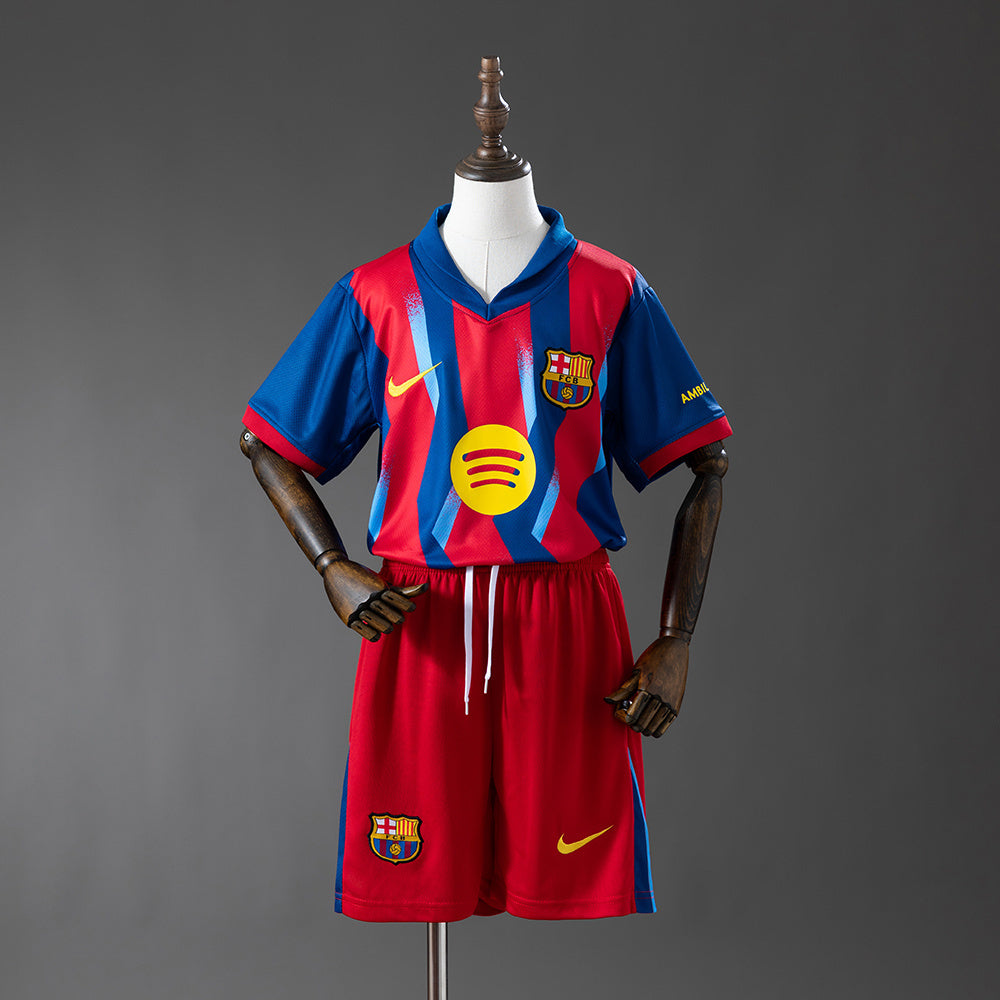 Barcelona 25-26 Fourth Away Kids Kit Jersey detail