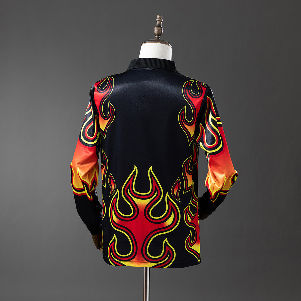 Japan 1998 Goalkeeper Black Fireworks Long Sleeve Retro Jersey