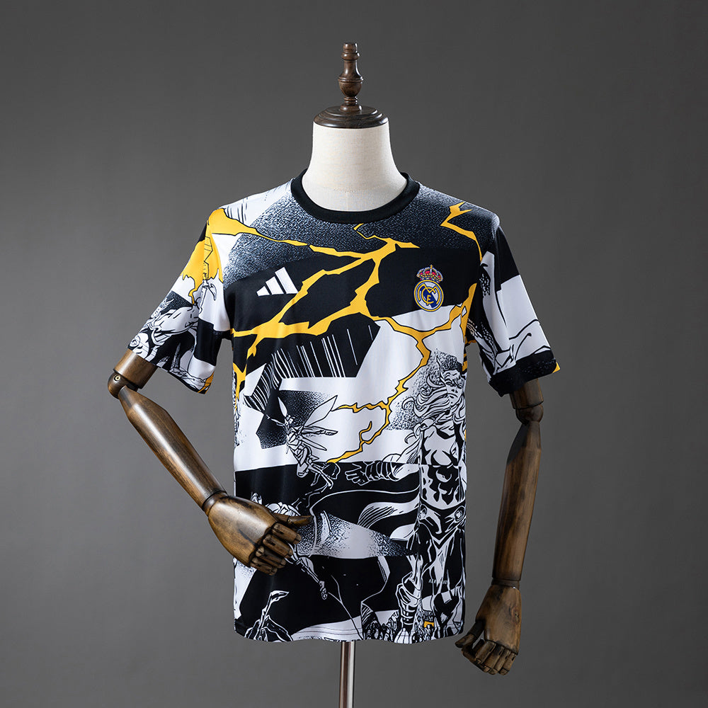 Real Madrid 25-26 Avengers - Pre-Match (Black and White) Jersey detail