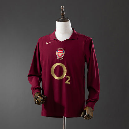Retro Long Sleeve 05-06 Arsenal home detail