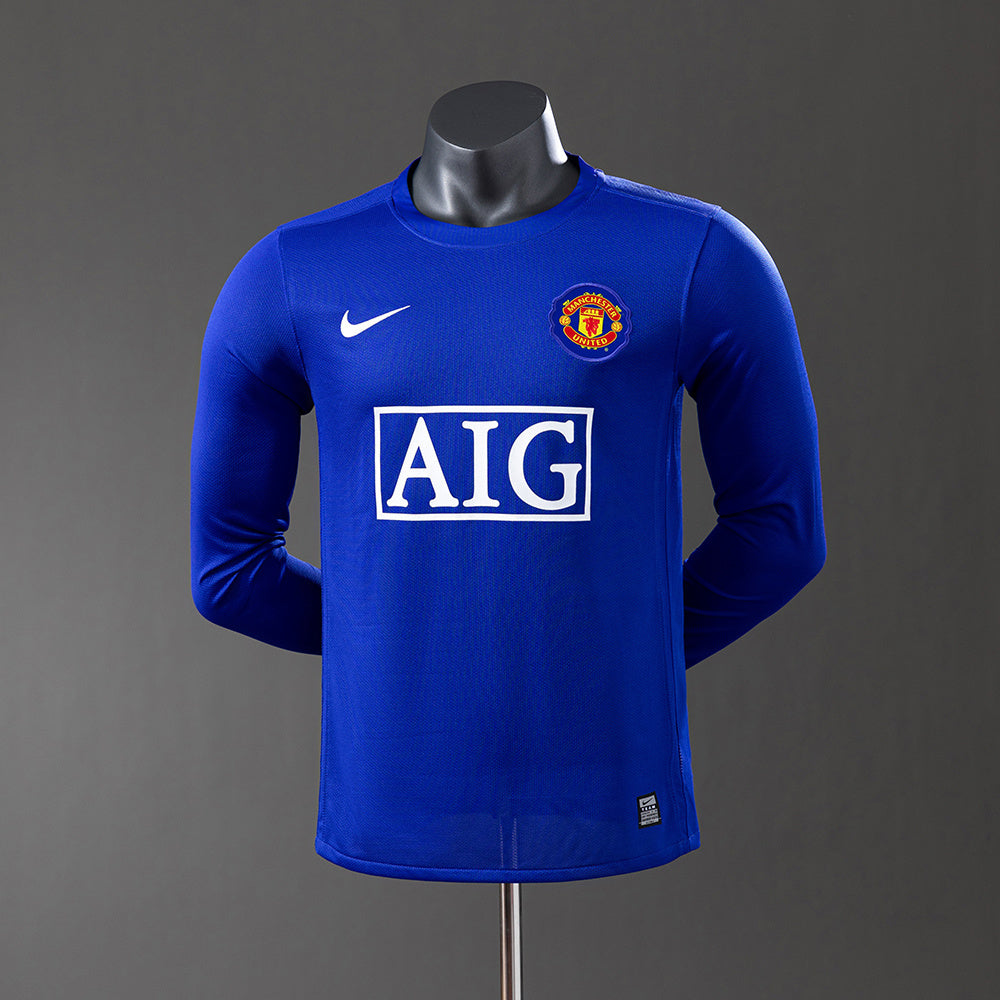 M-U 08-09 Third Away Long Sleeve Player Version Retro Jersey detail