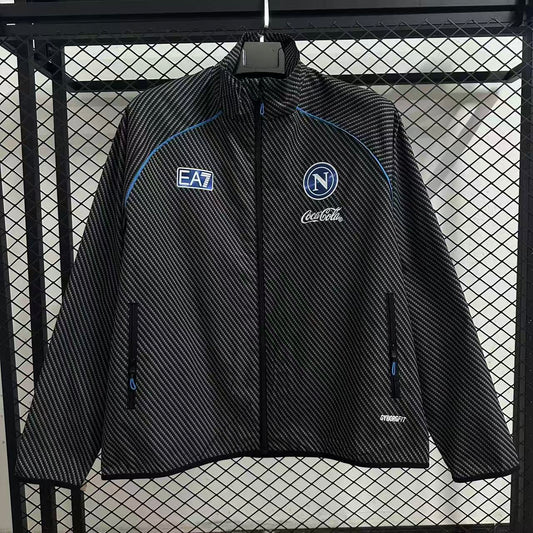 25-26 Napoli pad printed black waterproof windbreaker detail
