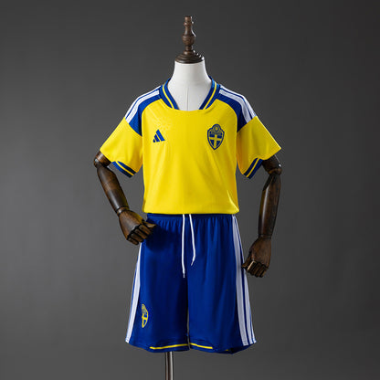 Sweden 2026 Home Kids Kit Jersey detail