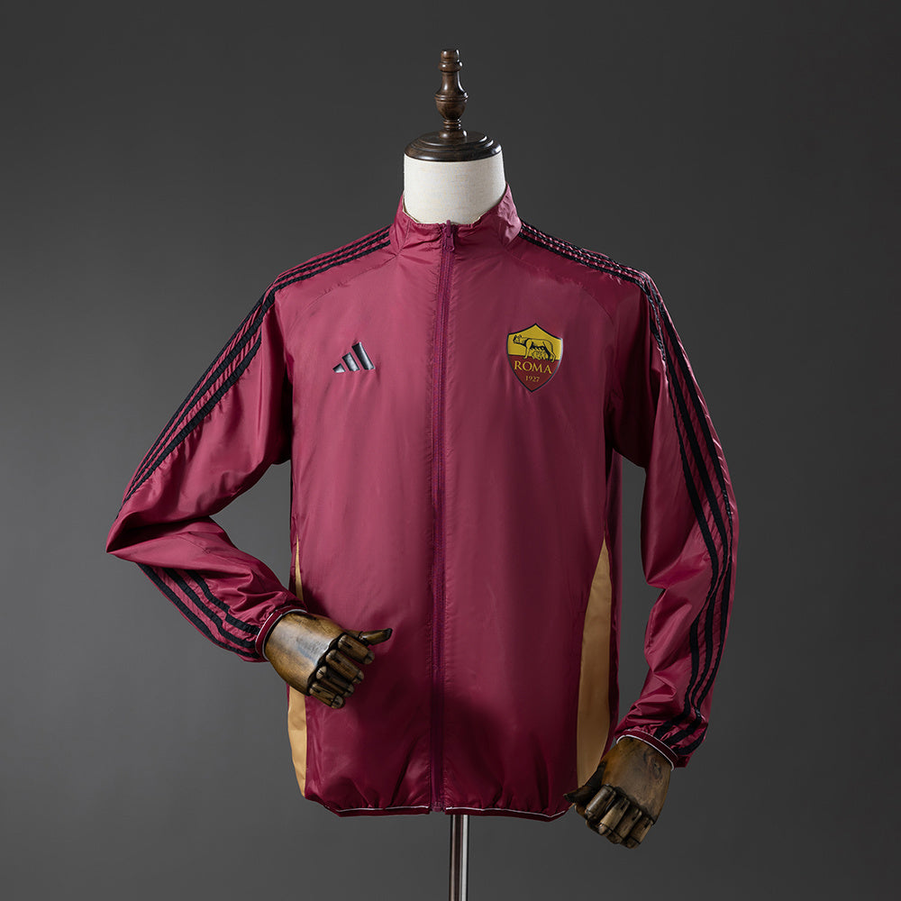 Roma Reversible Jacket Windbreaker - Red & Beige detail