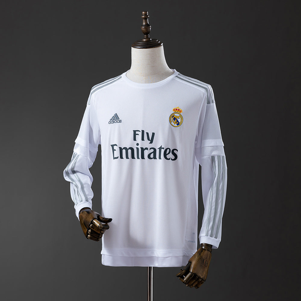 Real Madrid 15-16 Home Long Sleeve Retro Jersey detail