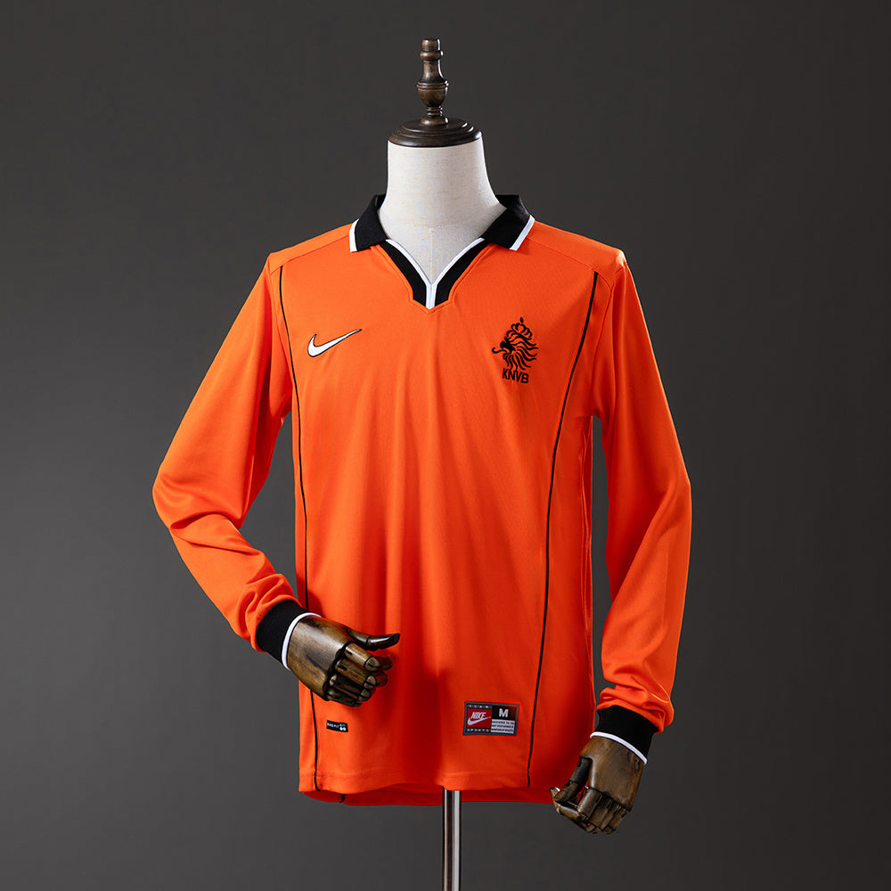 Netherlands 1998 Home Long Sleeve Retro Jersey detail