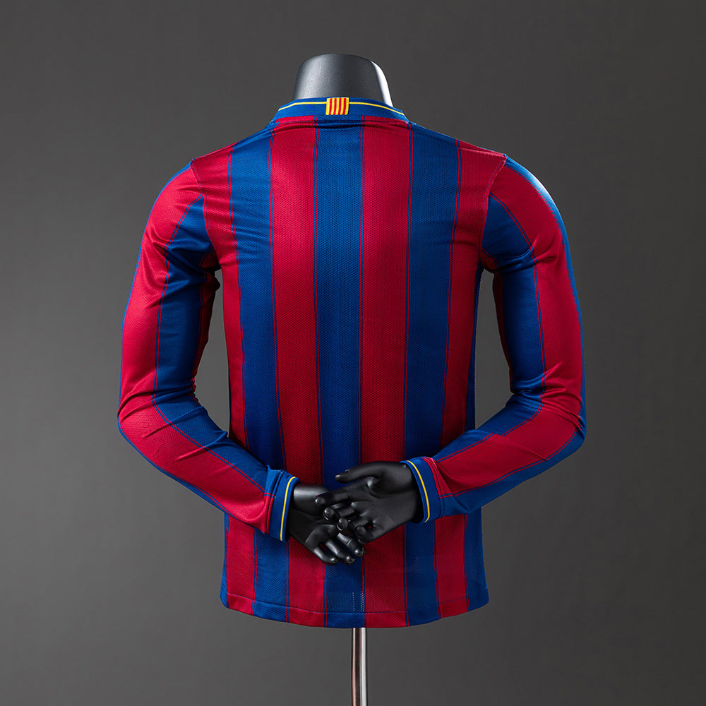 Barcelona 09-10 Home Long Sleeve Player Version Retro Jersey