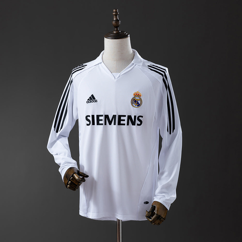 Retro long sleeve Real Madrid 05-06 home detail