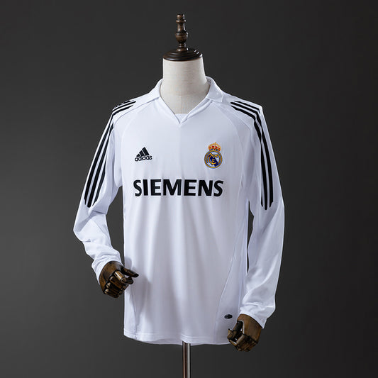 Retro long sleeve Real Madrid 05-06 home detail