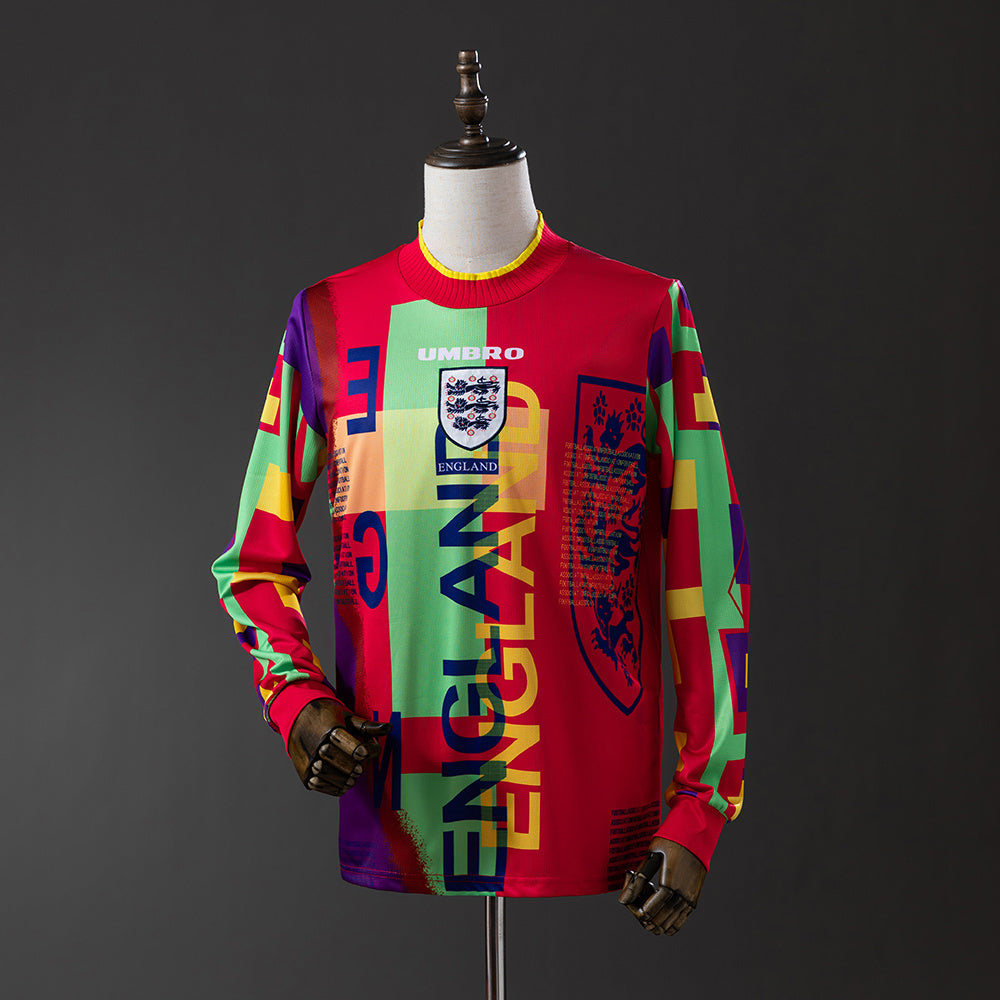 England 1996 Goalkeeper Long Sleeve Retro Jersey detail