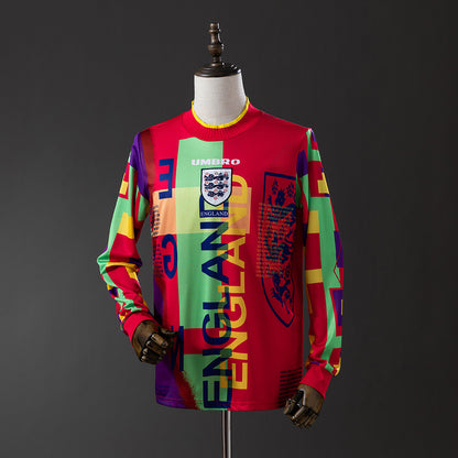 England 1996 Goalkeeper Long Sleeve Retro Jersey detail