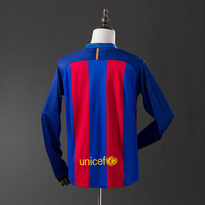 Barcelona 16-17 Home Long Sleeve Retro Jersey