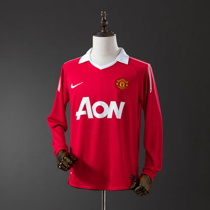 M-U 2010-11 Home Long Sleeve Retro Jersey detail