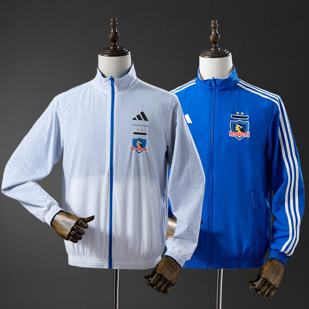 Colo Colo Reversible Jacket Windbreaker - White & Blue detail
