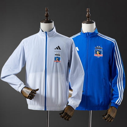 Colo Colo Reversible Jacket Windbreaker - White & Blue detail