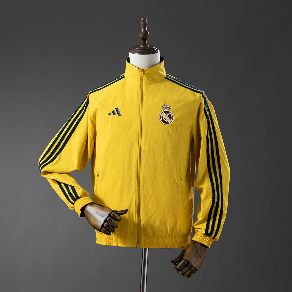 Real Madrid Reversible Jacket Windbreaker - Yellow & Red detail